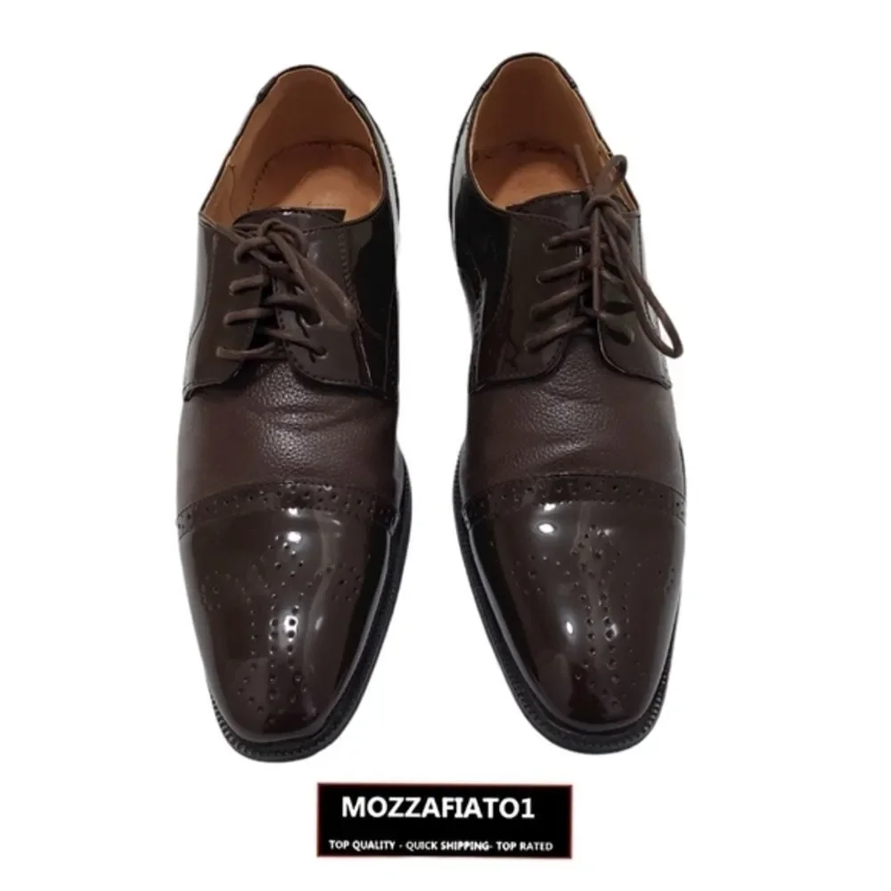 EUC  classy shiny men 9.5  genuine leather